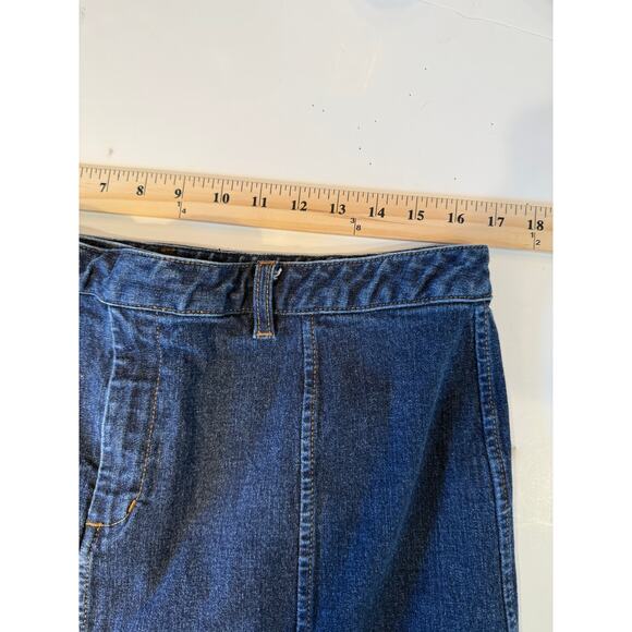 Lauren Jeans Co Ralph Lauren Denim A-Line Skirt Blue Size 14 Modest Midi - Picture 4 of 6